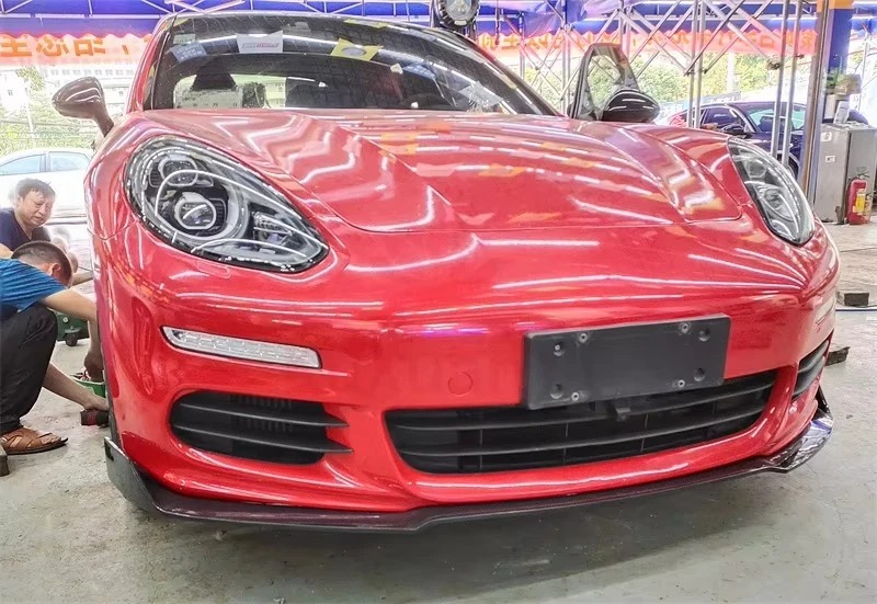 For 14-16 Old  Panamera 970 Has an Upgraded Carbon Fibre Front Lip Side Skirt and Rear Spoiler Double Rear Wing